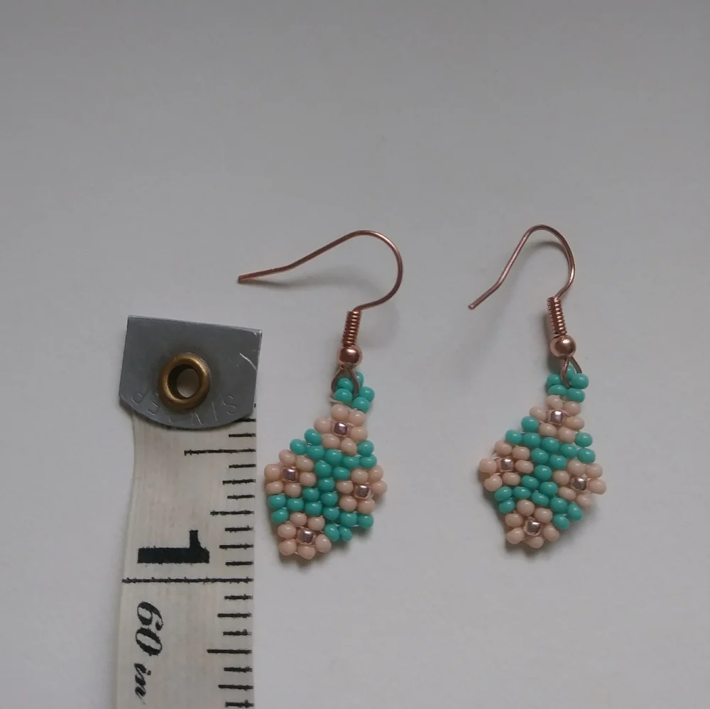 Pink flower earrings